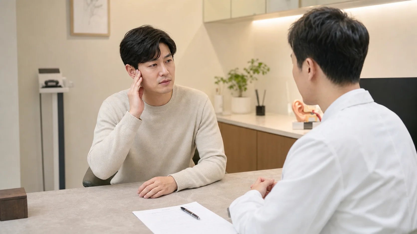 소리와 어지럼 변화가 나타나는 양상을 확인하는 귀 상담
