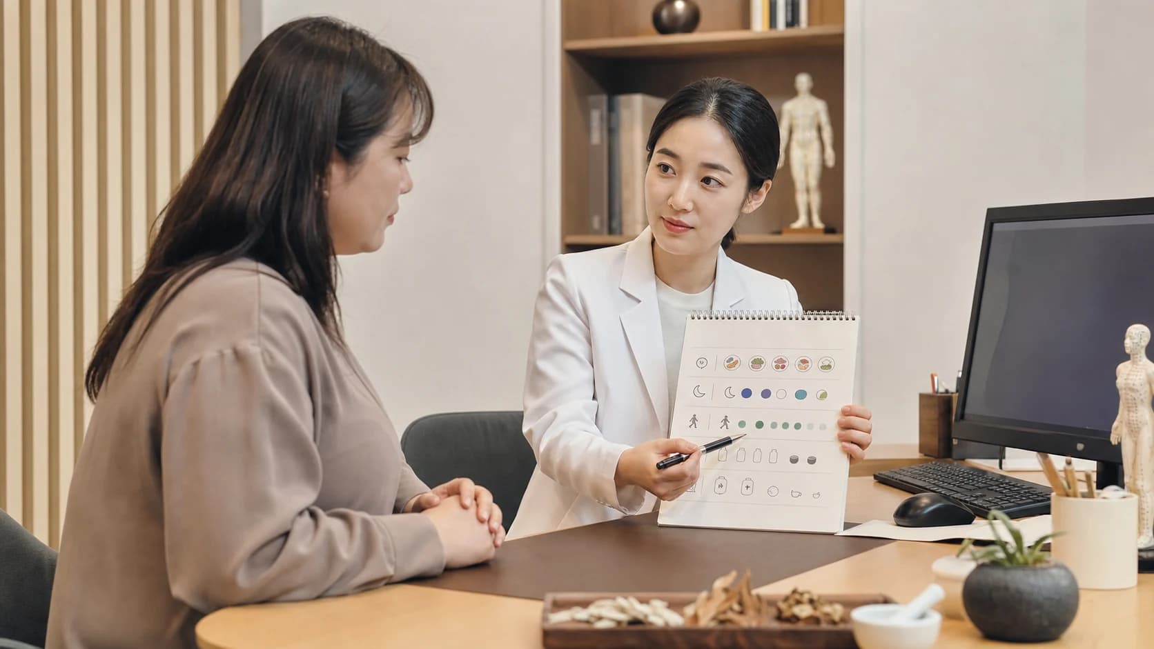 식사와 활동 리듬 및 체중 변화를 함께 확인하는 상담