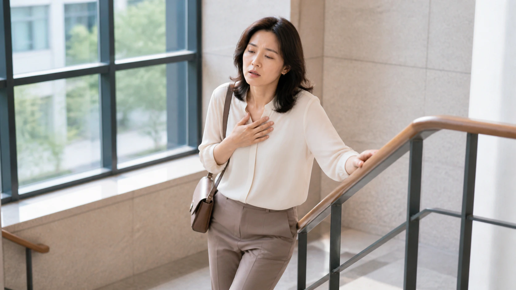 빈혈 진료 전 증상과 검사·기록을 확인하는 장면