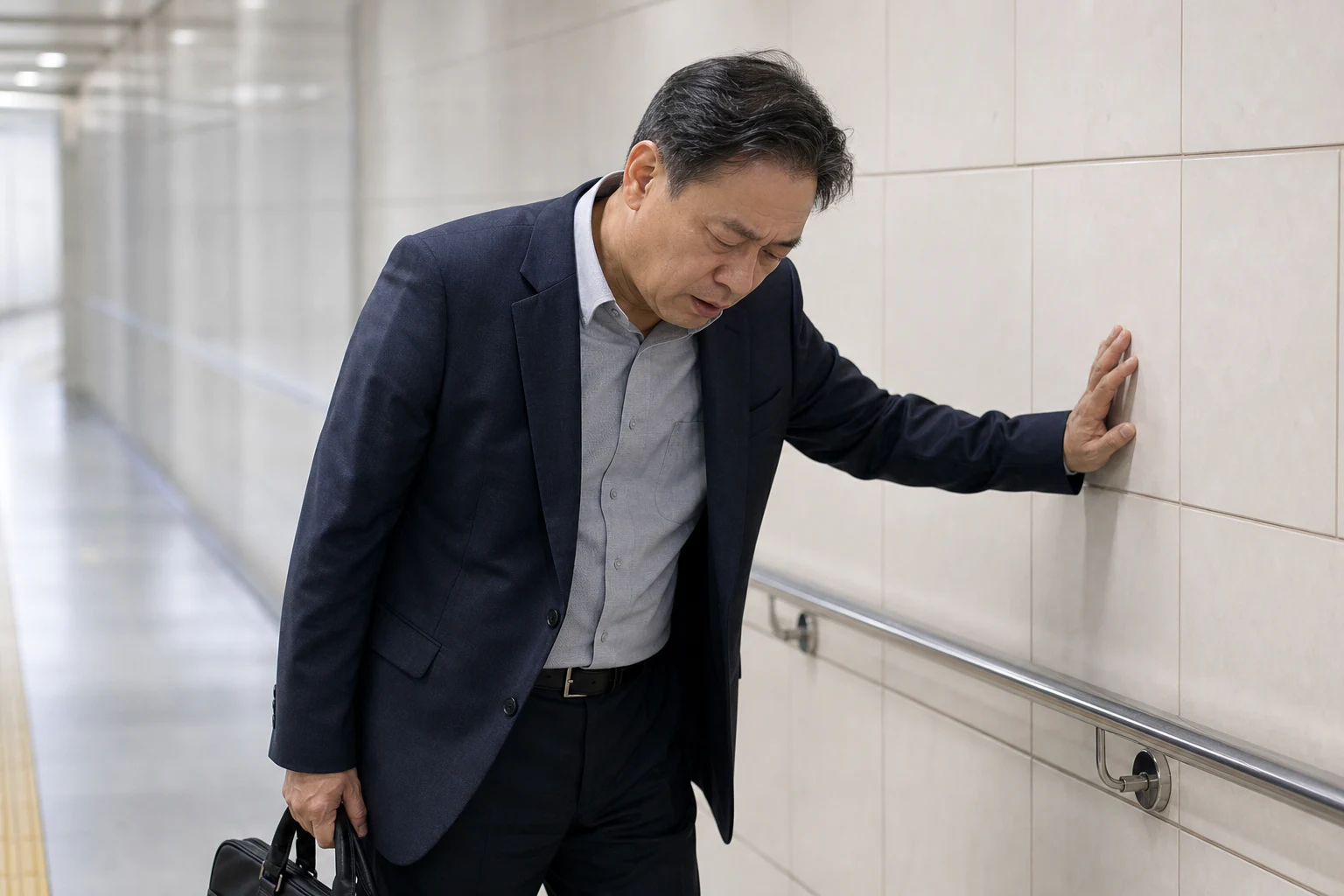 협심증 진료 전 증상과 검사·기록을 확인하는 장면