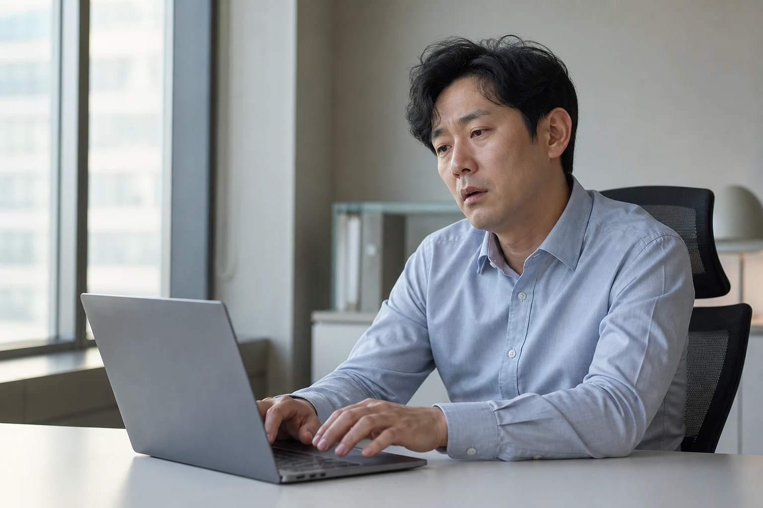 번아웃증후군 진료 전 증상과 검사·기록을 확인하는 장면