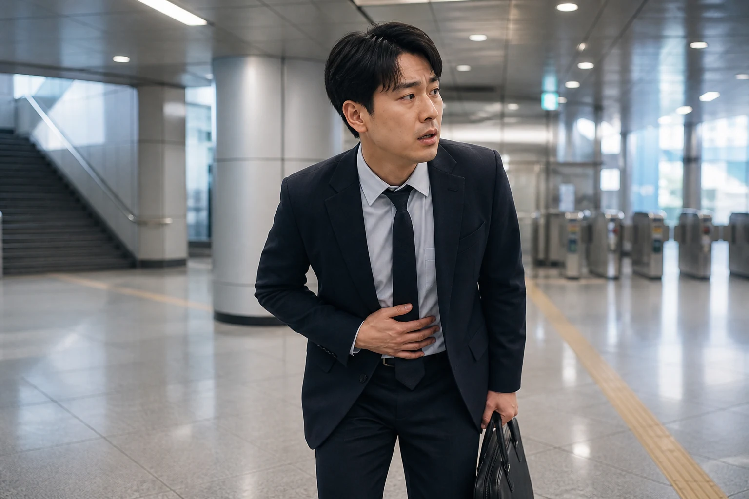 크론병 진료 전 증상과 검사·기록을 확인하는 장면