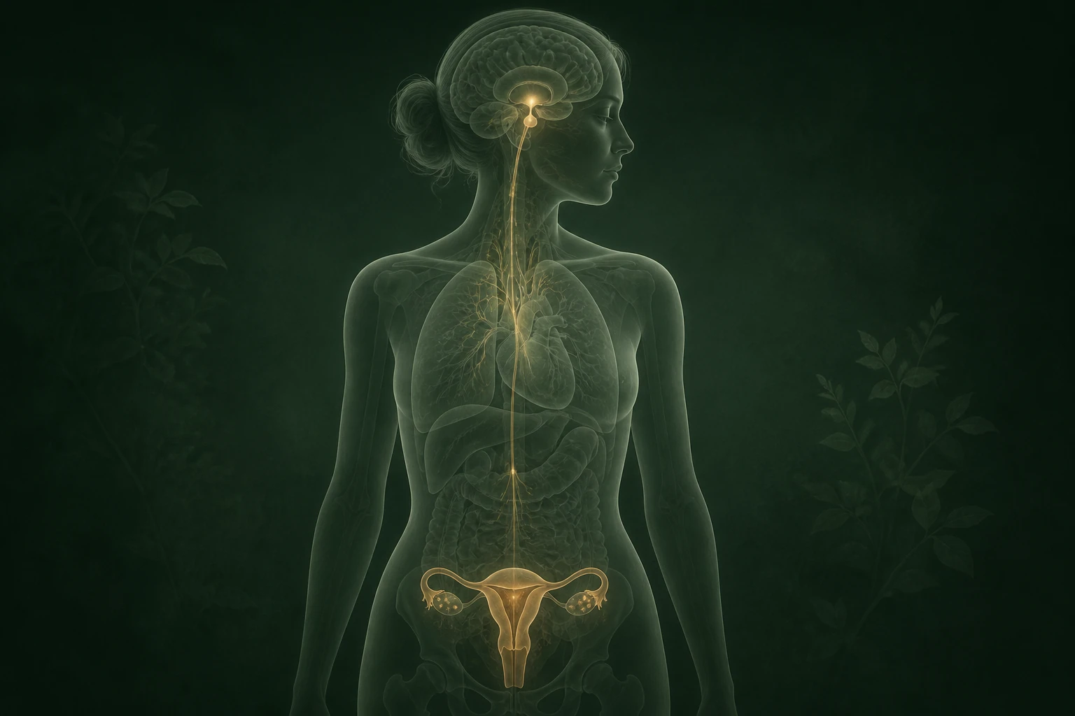 무월경의 원인과 변화가 여성 생식기관과 관련 신호에 미치는 관계를 보여 주는 질환별 의료 렌더