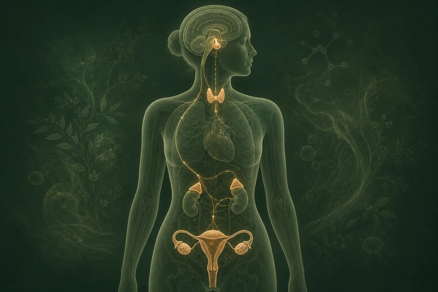내분비성 난임의 원인과 변화가 여성 생식기관과 관련 신호에 미치는 관계를 보여 주는 질환별 의료 렌더