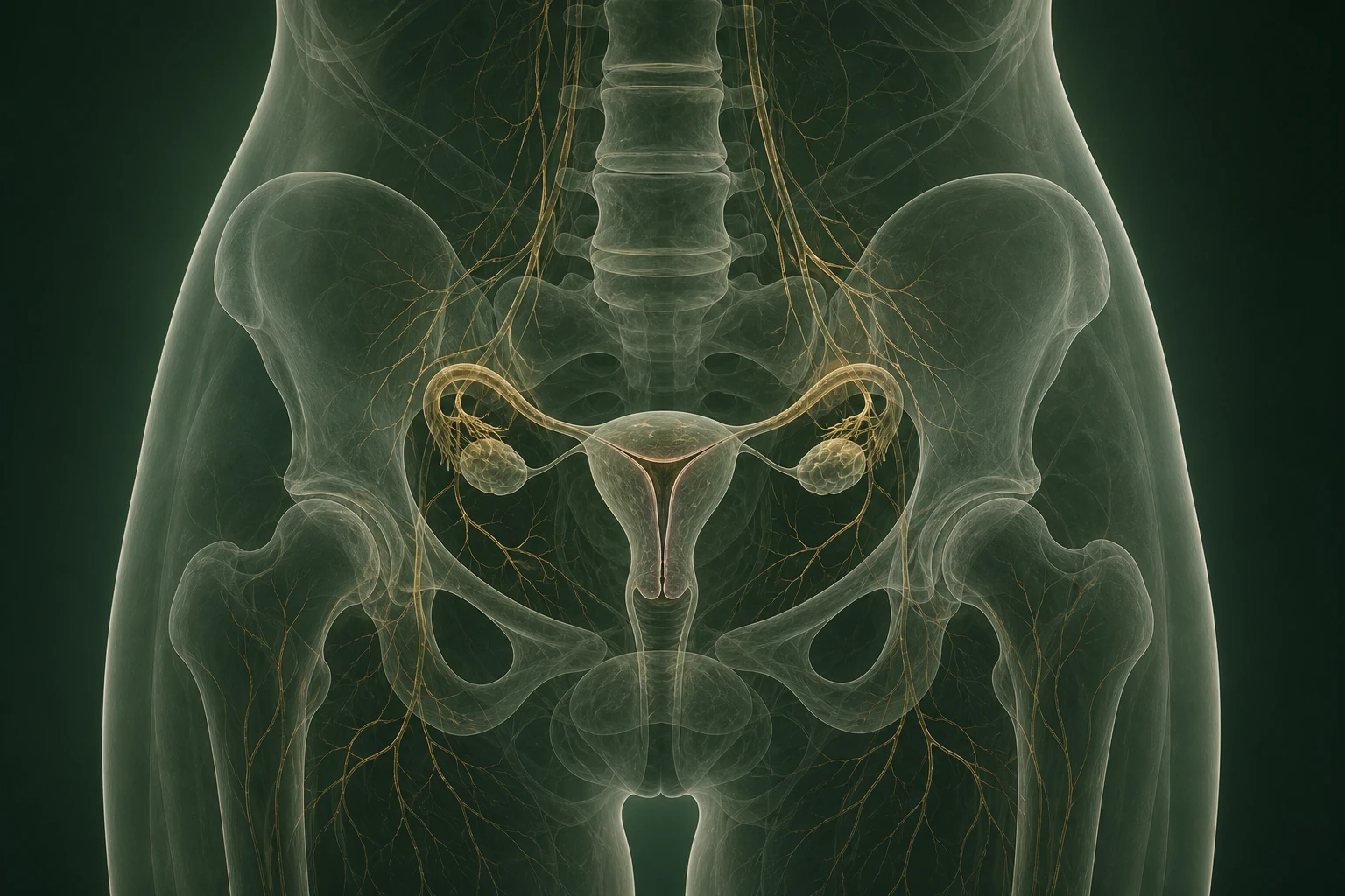 월경과소의 원인과 변화가 여성 생식기관과 관련 신호에 미치는 관계를 보여 주는 질환별 의료 렌더