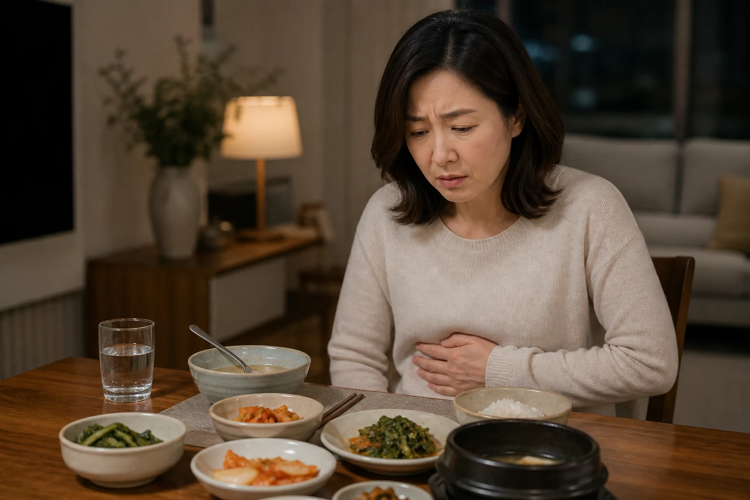 헬리코박터 위염 진료 전 증상과 검사·기록을 확인하는 장면