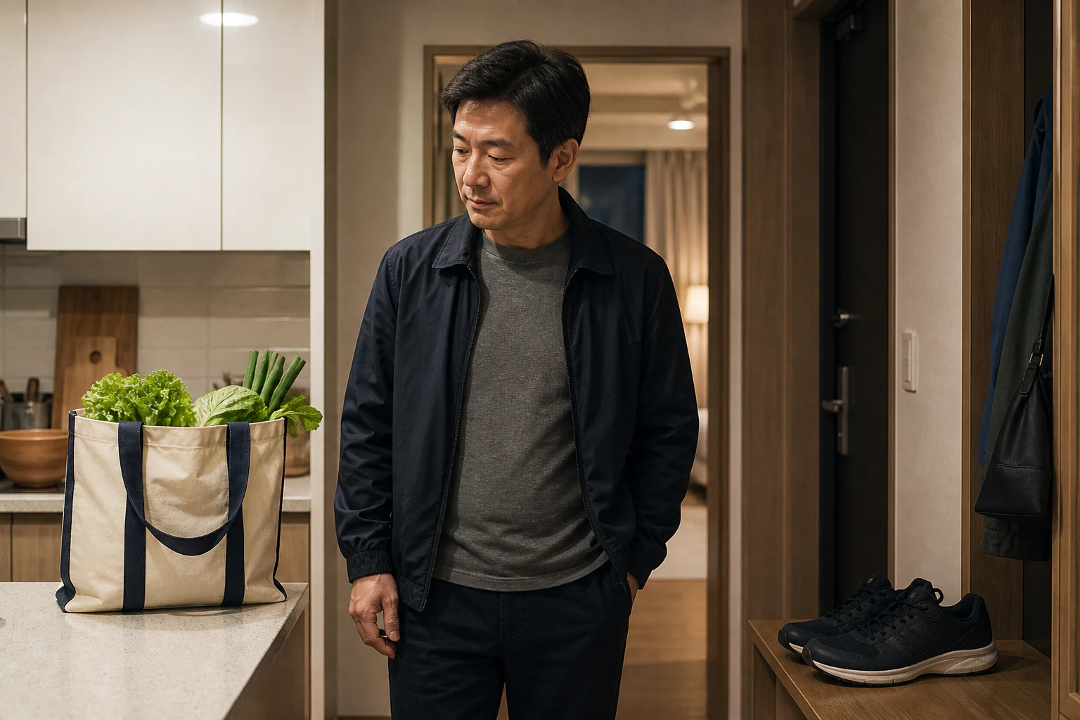 고지혈증 진료 전 증상과 검사·기록을 확인하는 장면
