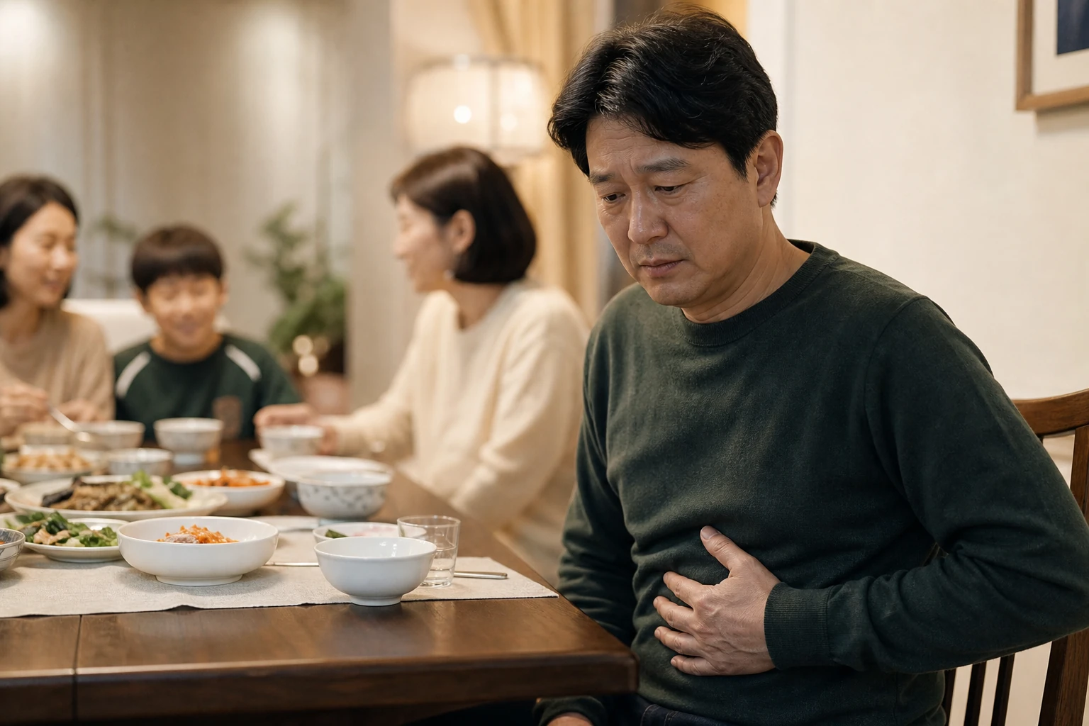 장상피화생 진료 전 증상과 검사·기록을 확인하는 장면