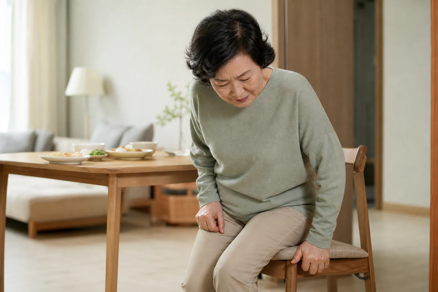 영양실조 진료 전 증상과 검사·기록을 확인하는 장면