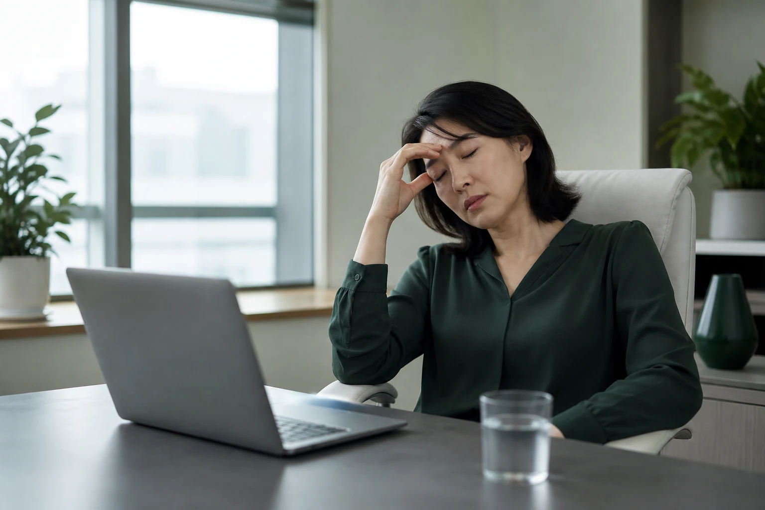 비알코올성지방간 진료 전 증상과 검사·기록을 확인하는 장면