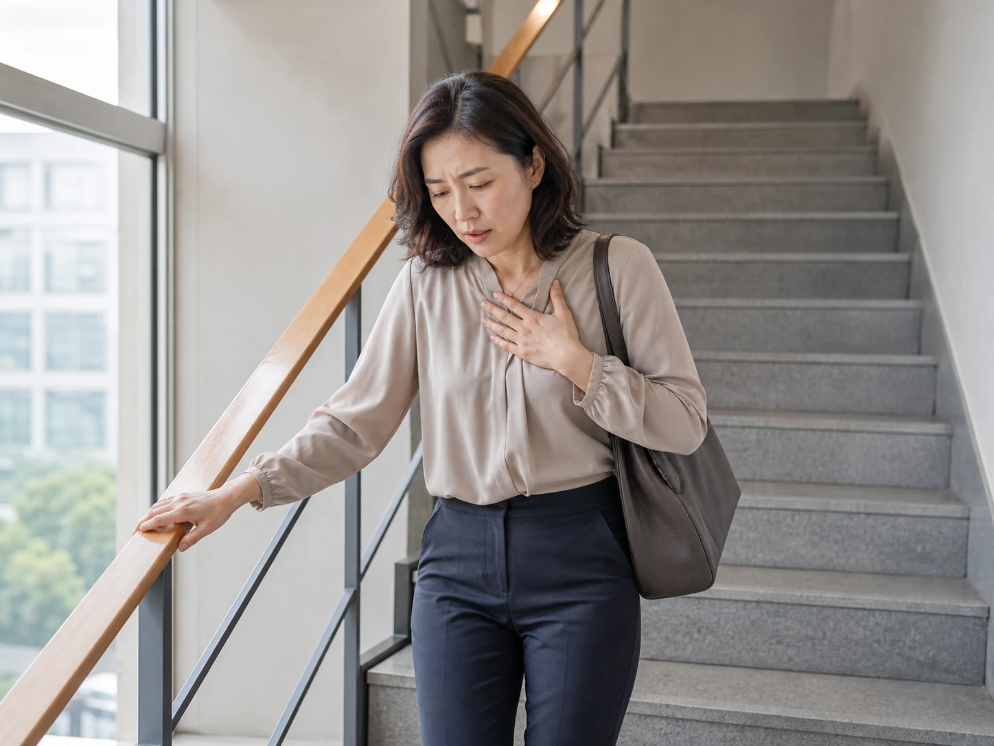 심계항진 진료 전 증상과 검사·기록을 확인하는 장면