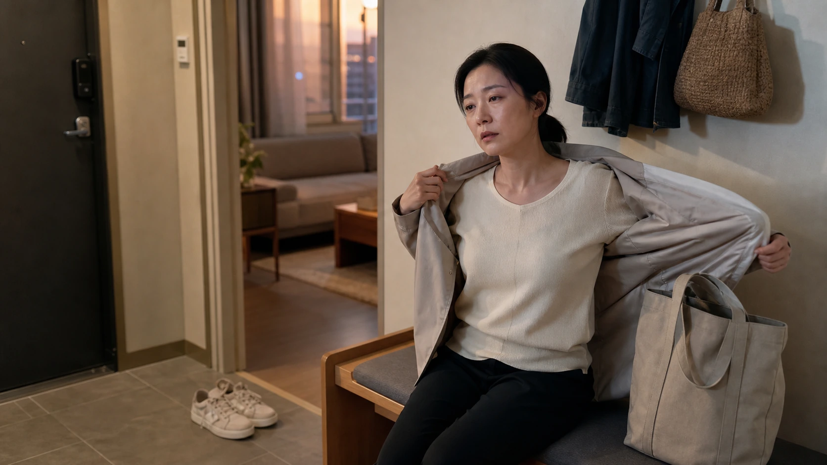 갑상선수술후관리 진료 전 증상과 검사·기록을 확인하는 장면