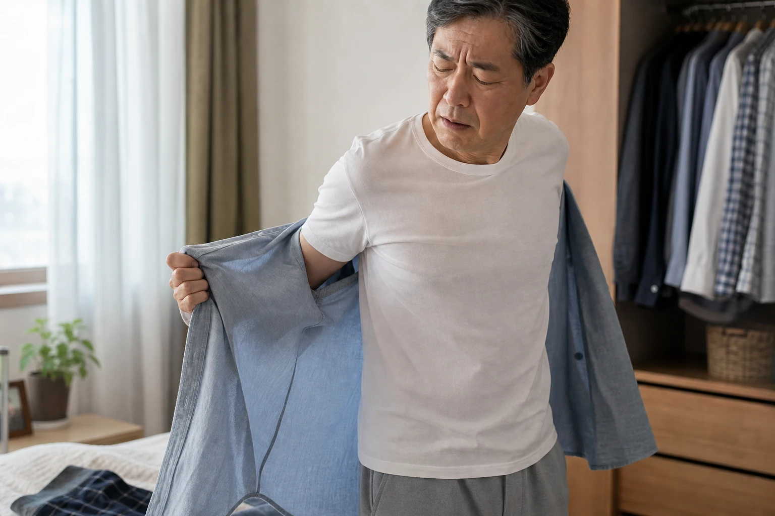 대상포진후신경통 진료 전 증상과 검사·기록을 확인하는 장면