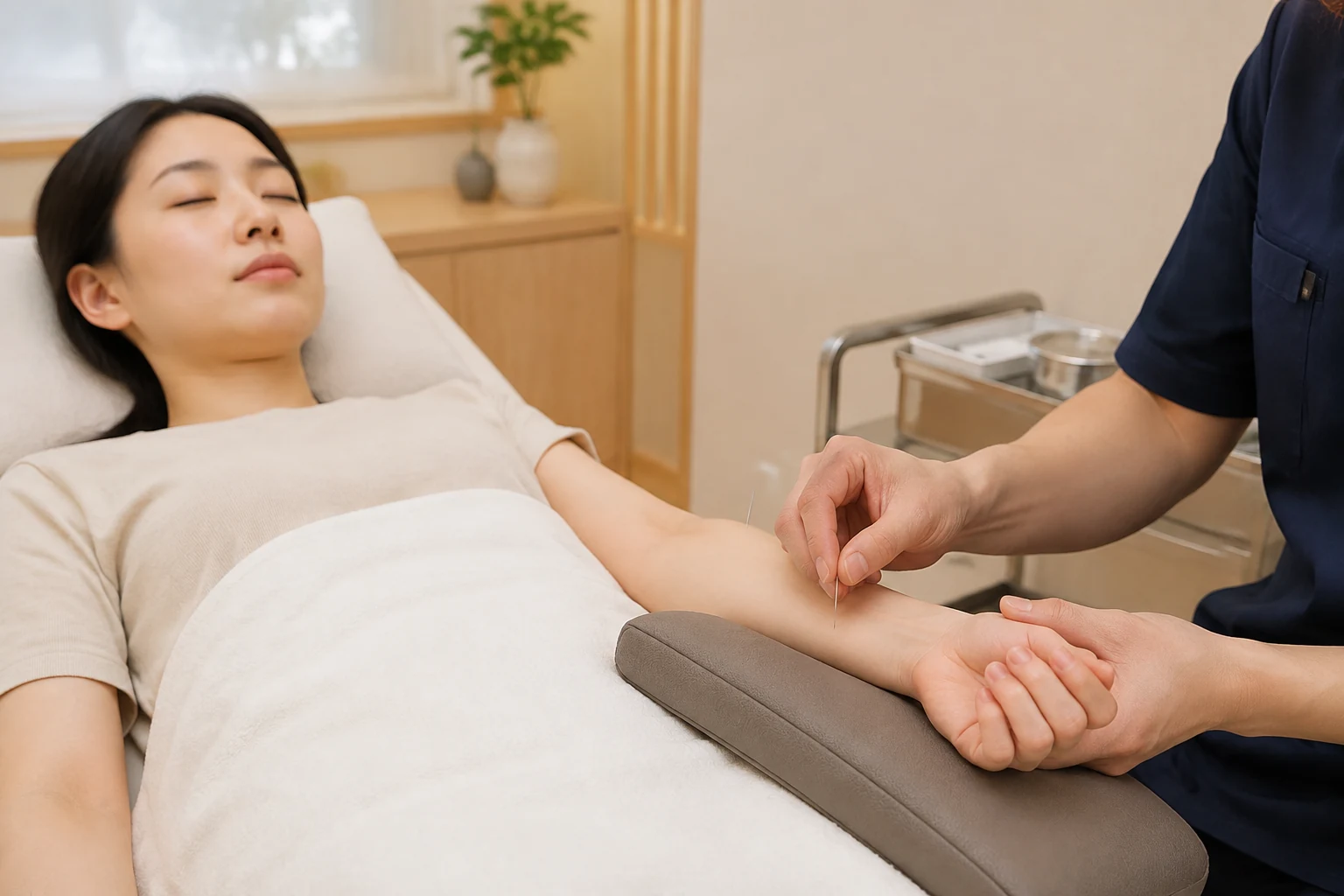 눈주위통증 환자의 증상 부위를 실제로 치료하는 한국인 중심 한의원 임상 장면