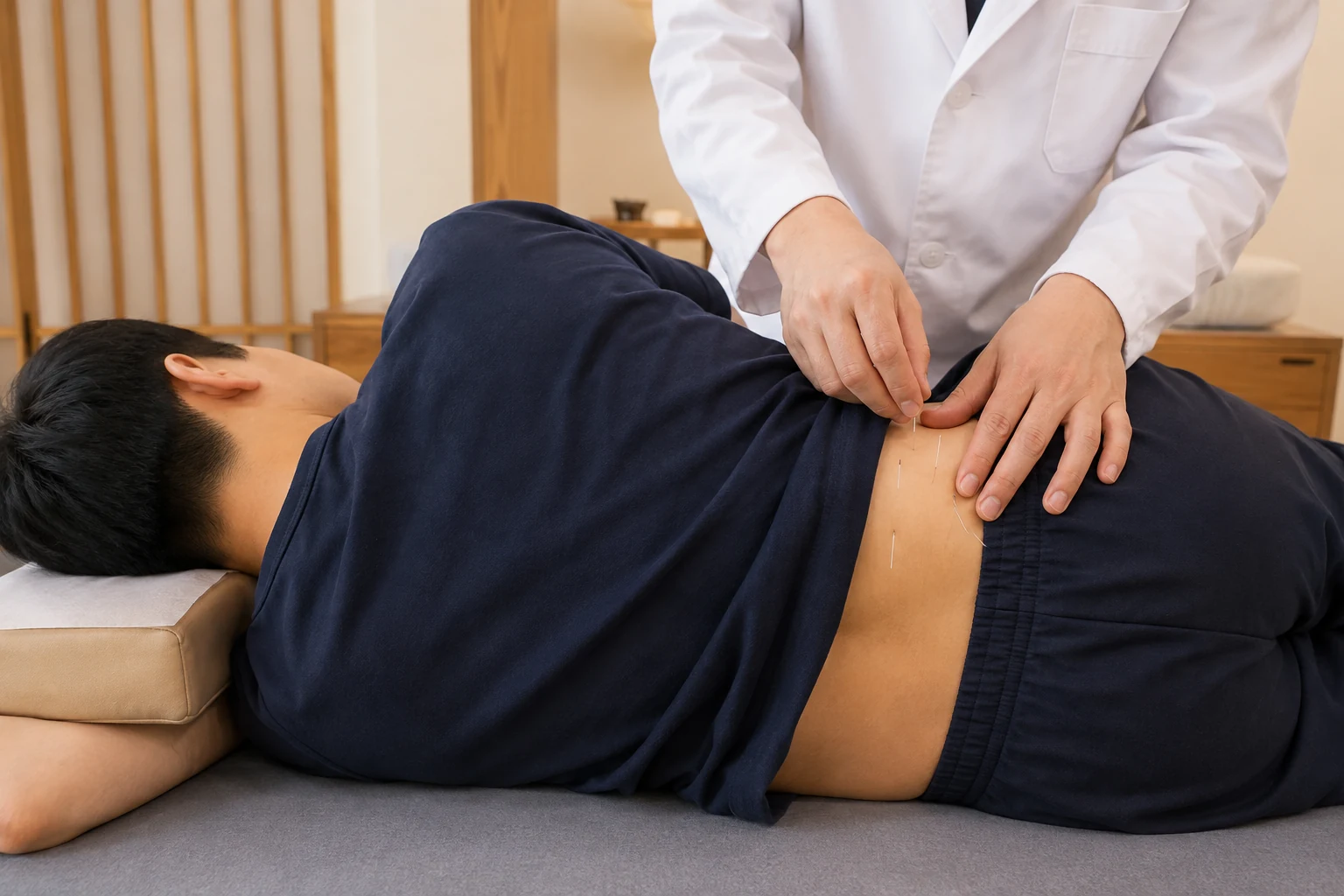 만성통증증후군 환자의 증상 부위를 실제로 치료하는 한국인 중심 한의원 임상 장면