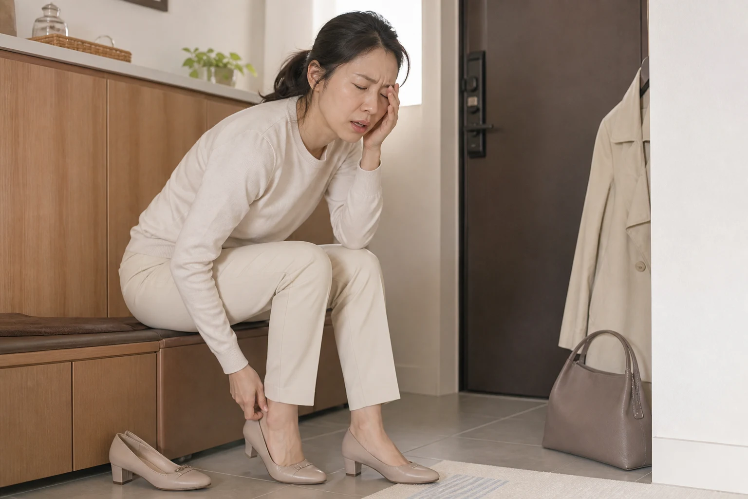 축농증 진료 전 증상과 검사·기록을 확인하는 장면