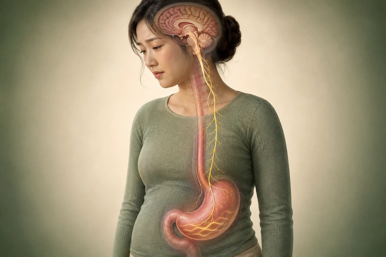 임신부의 뇌간·미주신경과 위장 반응이 연결되는 입덧 기전