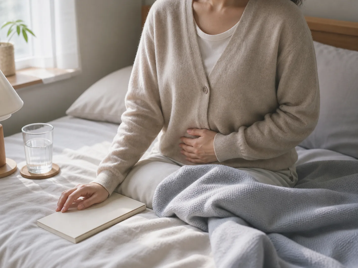 화농성 한선염 상담 전 느슨한 옷과 기록 카드를 준비하는 장면
