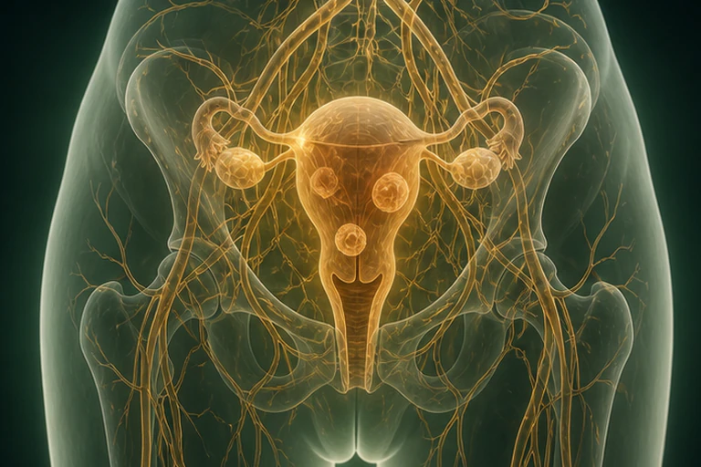 자궁과 난소 주변의 혈액·림프가 골반 안에서 이동하는 관계