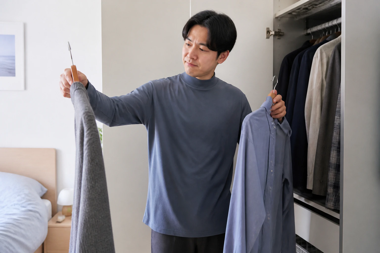 유두습진 증상 때문에 일상에서 불편을 겪는 환자 장면
