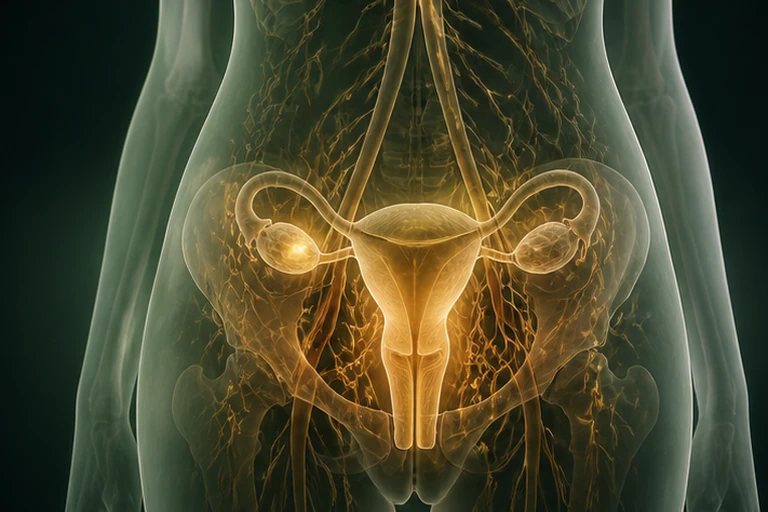 자궁·난소와 골반 주변 림프망이 이어지는 구조